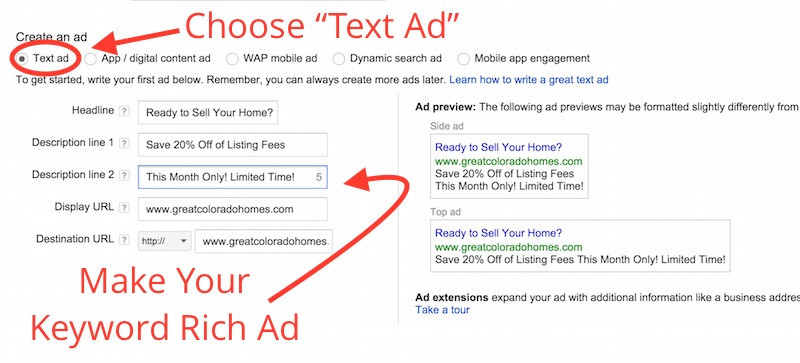Make Your Keyword Rich Ad